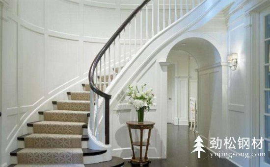 半弧形樓梯效果圖，靠墻弧形樓梯寬度尺寸